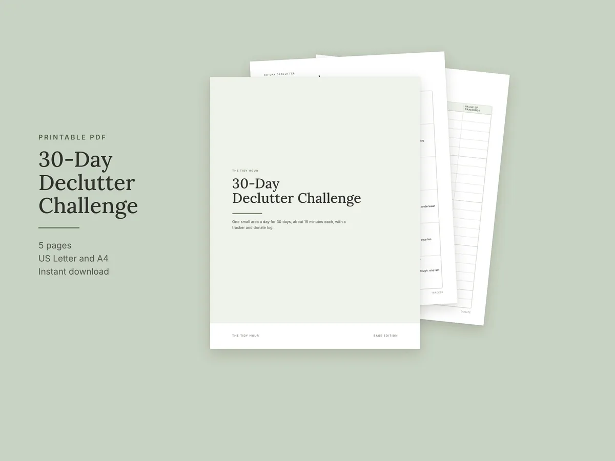30-Day Declutter Challenge printable pages