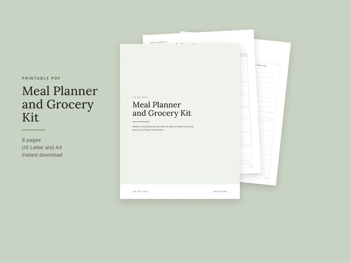 Meal Planner and Grocery Kit printable pages