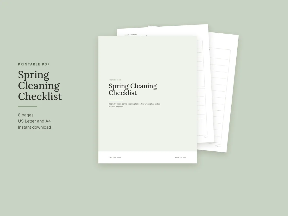 Spring Cleaning Checklist printable pages